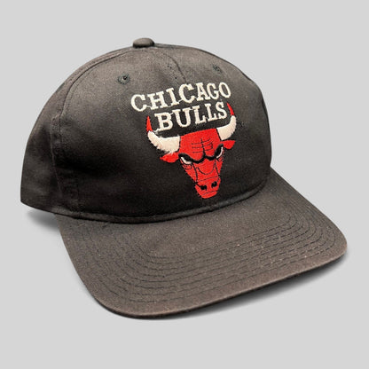 Raree Finds vintage 90s Chicago Bulls AJD snapback hat in black with red embroidered team logo and text