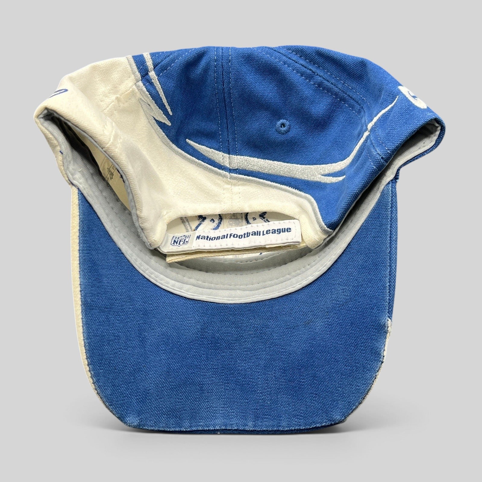 Raree Finds vintage Reebok Indianapolis Colts NFL strapback hat in royal blue and white with embroidered details