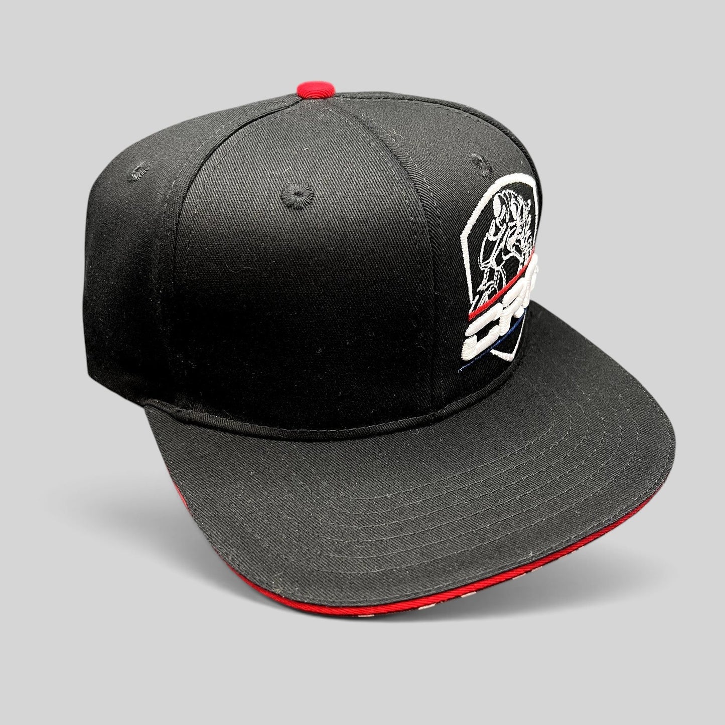Raree Finds vintage black California RoadRace Association snapback hat with embroidered ERA logo and flat brim