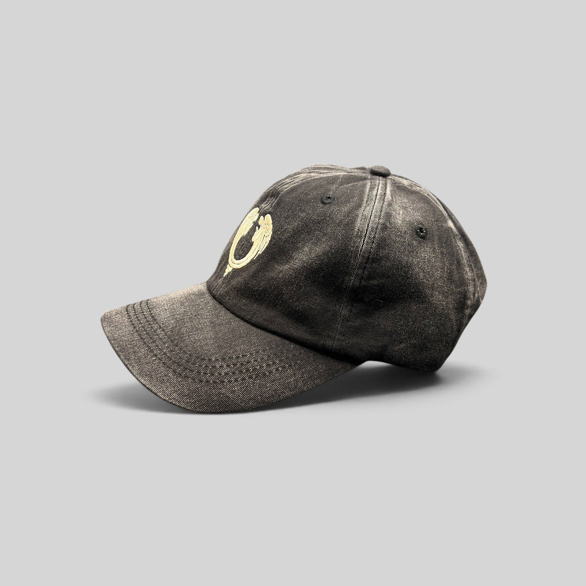 Raree Finds vintage Jesus Christ Superstar black distressed dad hat with embroidered emblem and pre-curved brim