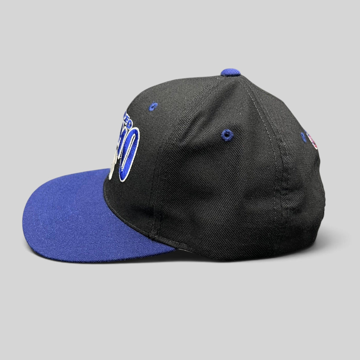 Raree Finds vintage 90s Los Angeles Dodgers Hideo Nomo snapback hat with black crown and blue brim