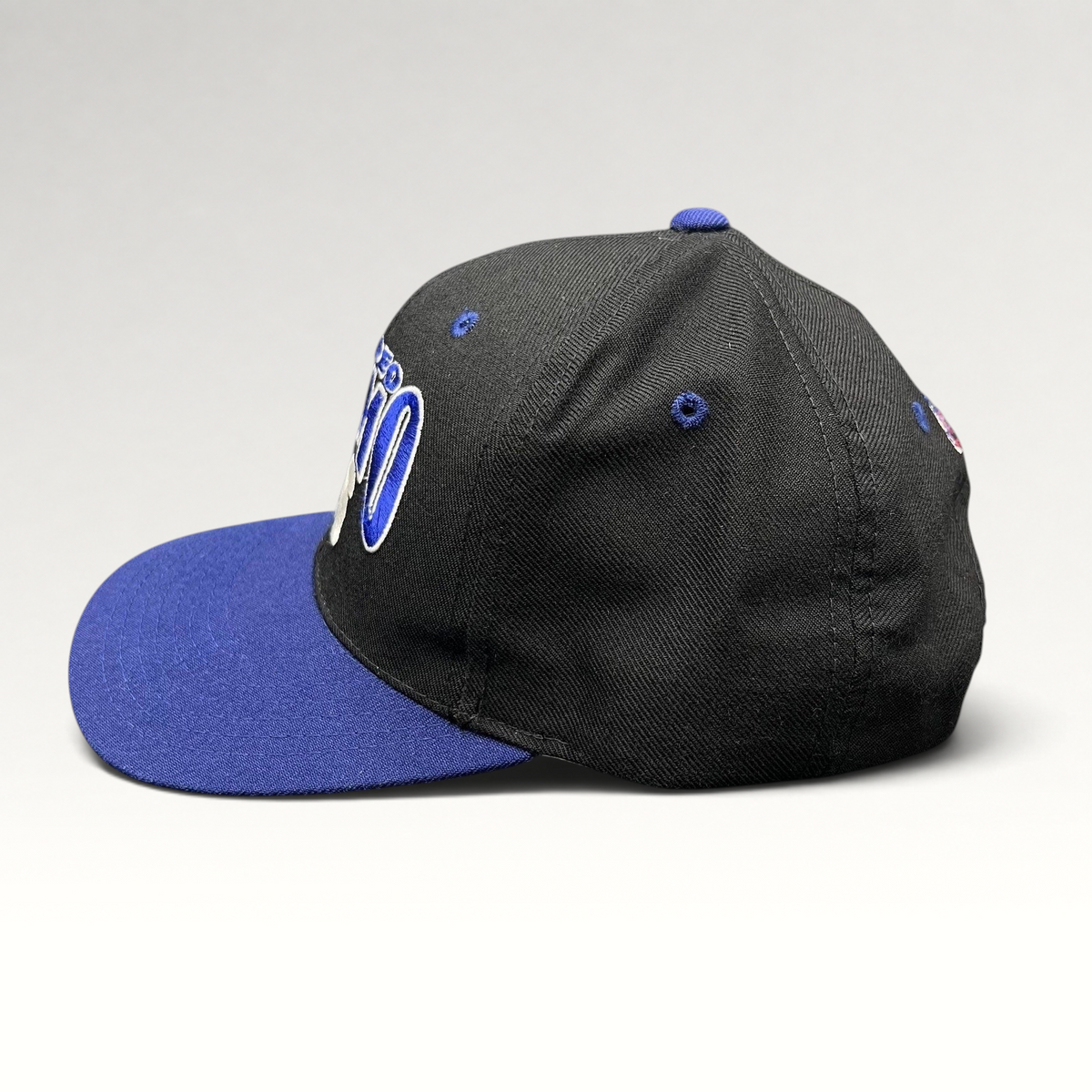 Raree Finds vintage 90s Los Angeles Dodgers Hideo Nomo snapback hat with black crown and blue brim