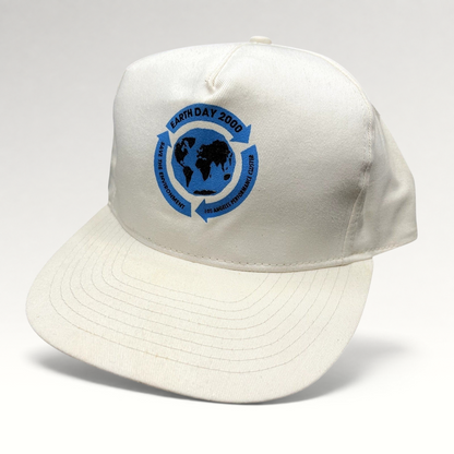 Raree Finds vintage white Y2K Earth Day 2000 snapback hat with Save The Environment globe graphic