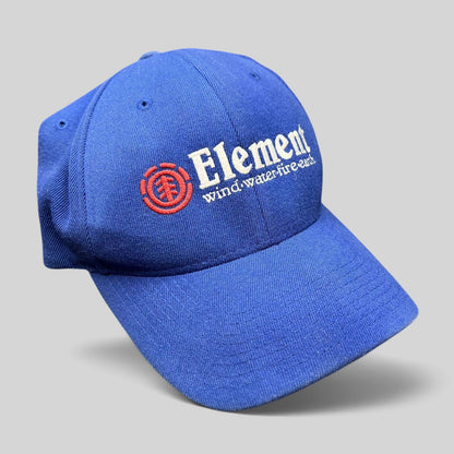 Raree Finds vintage blue Element skateboards Flexfit hat with embroidered spellout logo and tagline