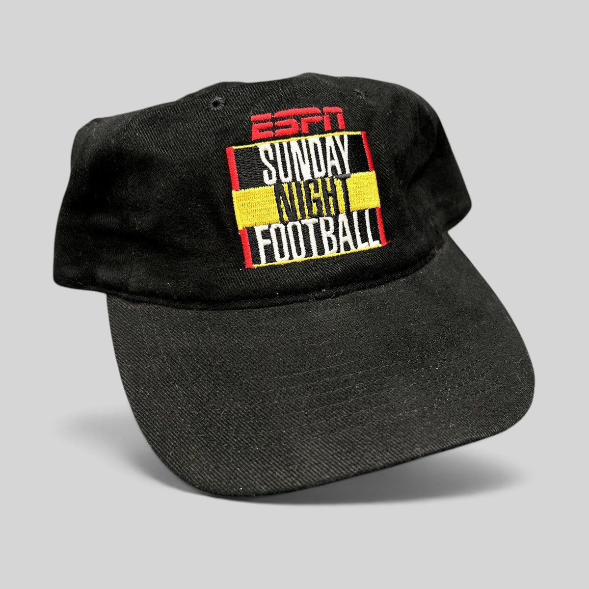 Raree Finds vintage black cotton ESPN Sunday Night Football strapback hat with embroidered logo