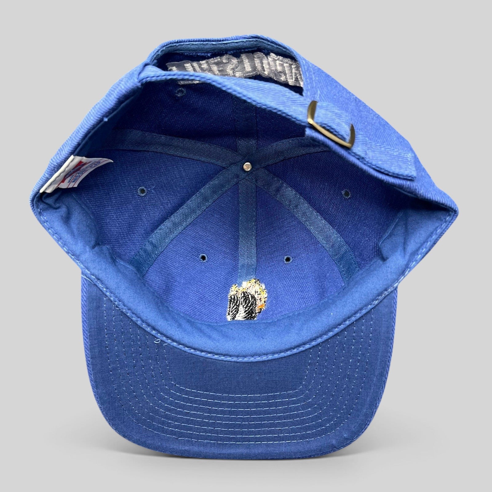Raree Finds vintage 1998 Firestorm movie crew hat in royal blue with interior embroidery and adjustable strapback