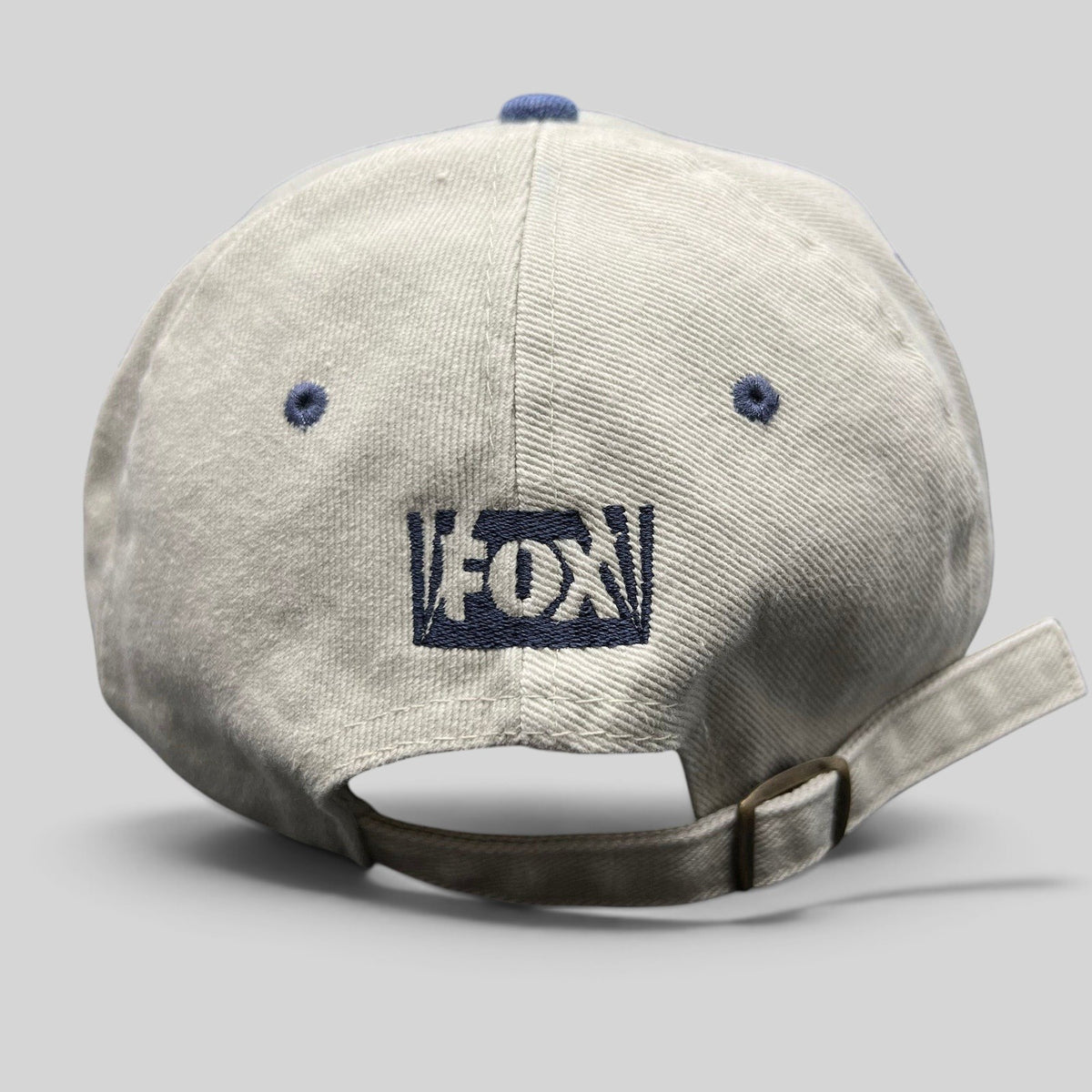 Raree Finds vintage beige Melrose Place FOX TV promo cap with navy blue embroidered logo and adjustable strap back