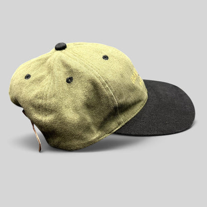 Raree Finds vintage olive green and black cotton strapback hat with Grand Canyon Squire Inn embroidery