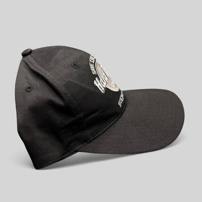 Raree Finds vintage black Hard Rock Cafe Buenos Aires snapback hat with white Save The Planet logo embroidery