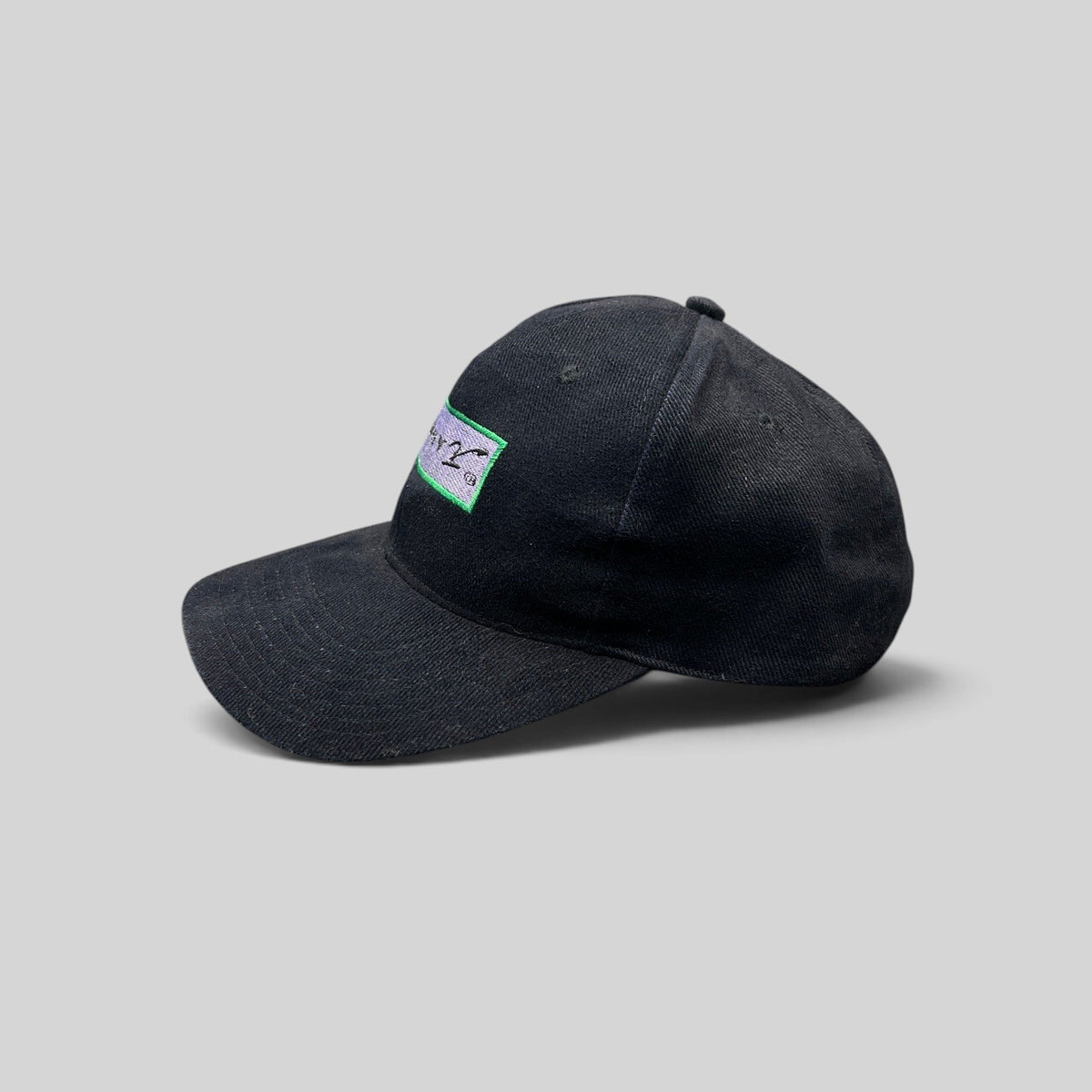 Raree Finds vintage black cotton snapback hat featuring a Jimmy V charity logo patch on the front