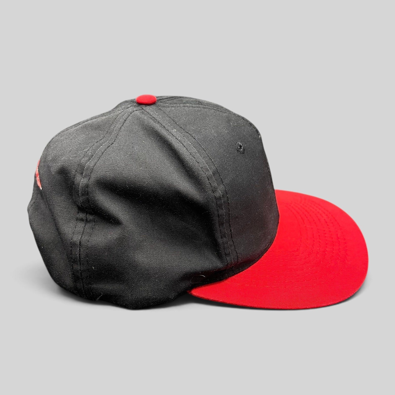 Raree Finds vintage 1992 Juice movie promo snapback hat with a black cotton crown and red brim