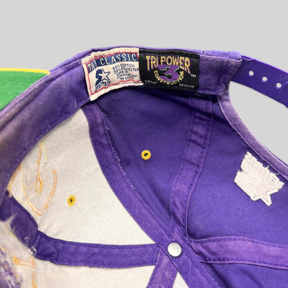 Raree Finds vintage 90s Starter LA Lakers snapback interior showing The Classic and Tri-Power Construction labels