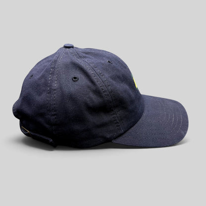 Raree Finds vintage navy blue American Needle Masters Tournament strapback hat with brass buckle side profile