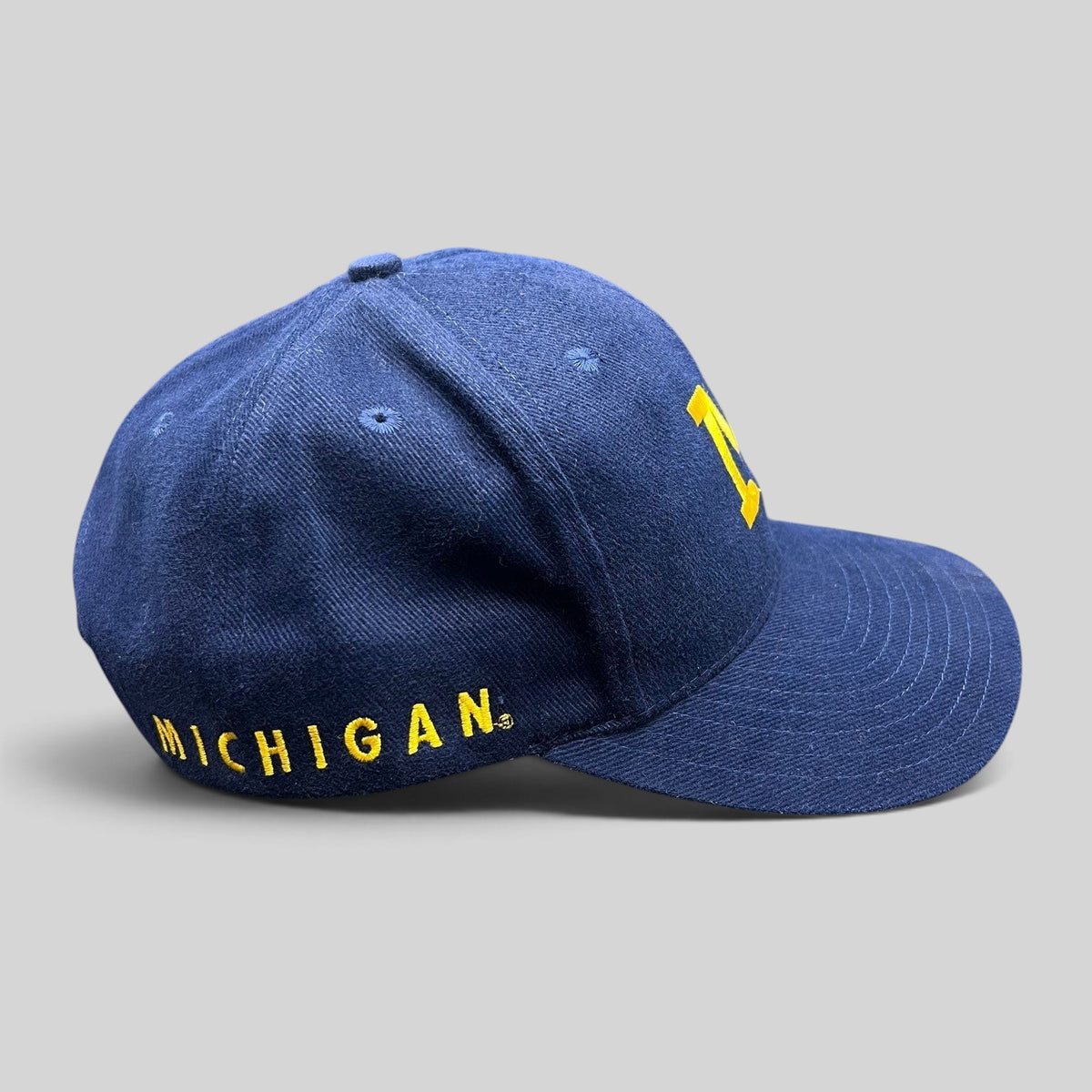 Raree Finds vintage Nike Team Sports Michigan Wolverines navy and maize cotton snapback hat with side embroidery