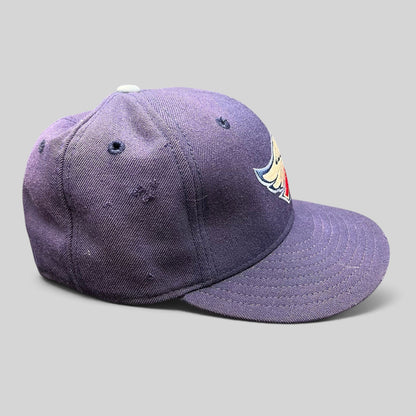 Raree Finds vintage navy wool New Era 59FIFTY Anaheim Angels fitted hat with embroidered winged A logo