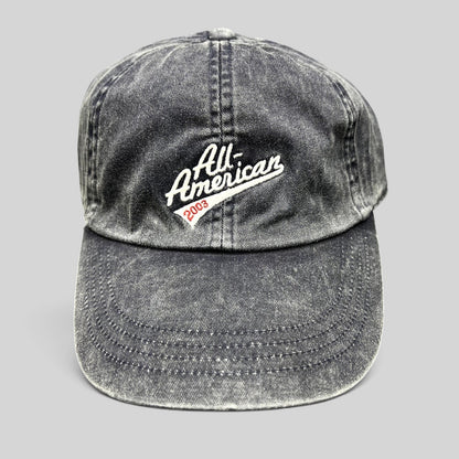 Raree Finds vintage 2003 Old Navy washed navy cotton baseball cap with white All-American script embroidery