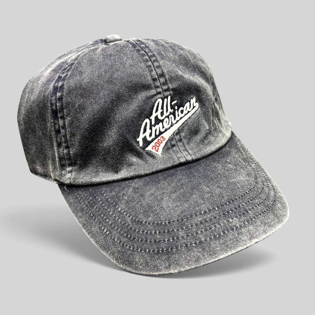 Raree Finds vintage 2003 Old Navy washed navy cotton baseball cap with white All-American script embroidery