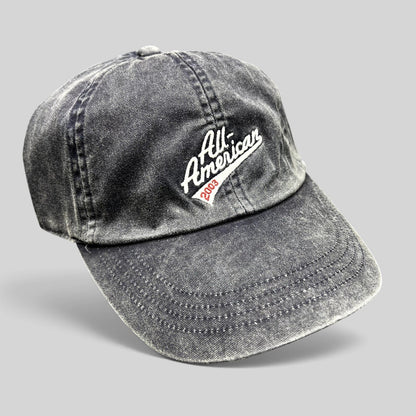 Raree Finds vintage 2003 Old Navy washed navy cotton baseball cap with white All-American script embroidery