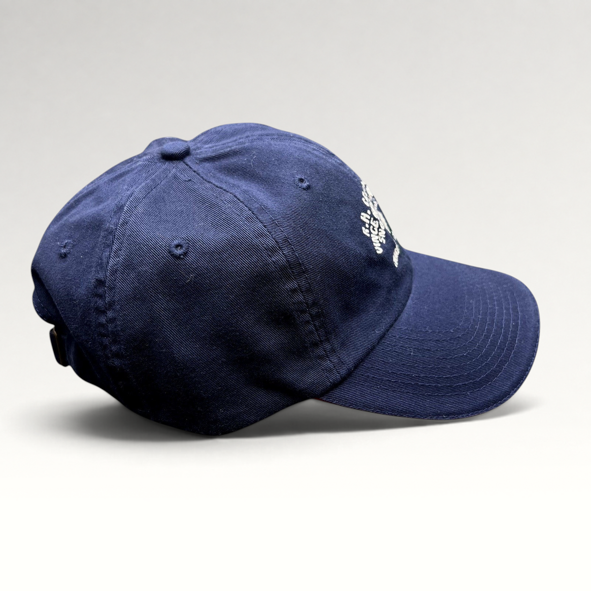 Raree Finds vintage navy blue cotton strapback golf hat with embroidered Vince Gill and Amy Grant event graphics