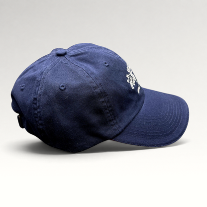 Raree Finds vintage navy blue cotton strapback golf hat with embroidered Vince Gill and Amy Grant event graphics