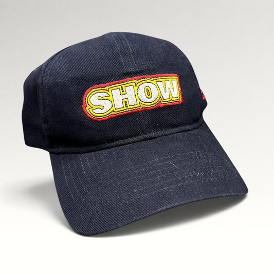 Raree Finds vintage navy blue Telluride Film Festival staff hat with embroidered SHOW logo on the front