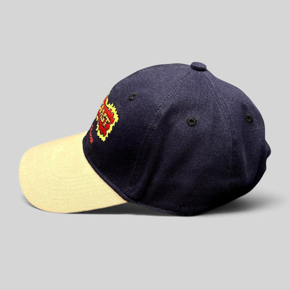 Raree Finds vintage 90s Gold Coast Casino navy and tan cotton strapback hat with embroidered poker room logo
