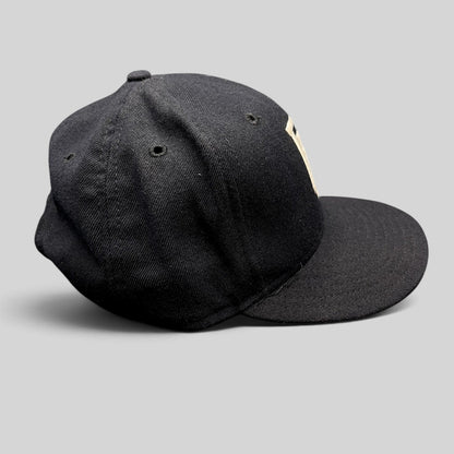 Raree Finds vintage New Era USA made navy snapback hat with interlocking FL embroidery and gray undervisor