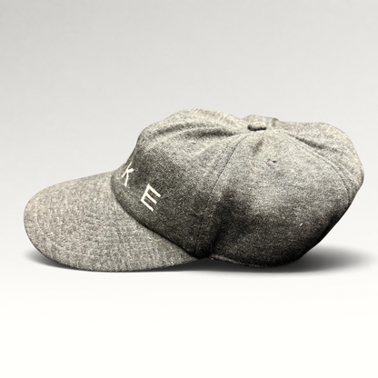 Raree Finds vintage Nike heather gray cotton strapback cap with white embroidered spellout logo and unstructured crown
