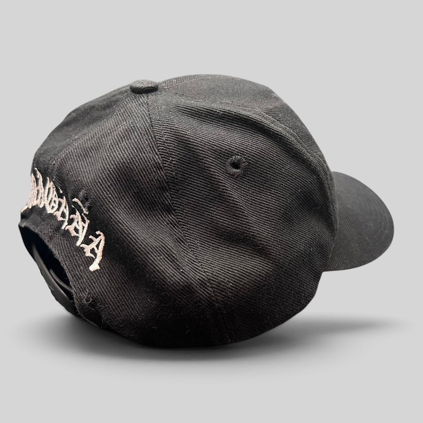 Raree Finds vintage 90s Nike black cotton snapback hat with Magaña script embroidery on the back