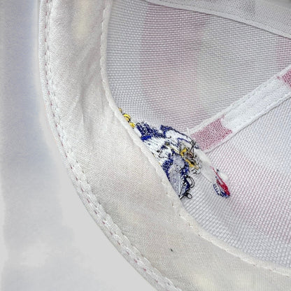 Raree Finds vintage Nissin Cap patriotic hat with embroidered eagle and American flag pattern detail