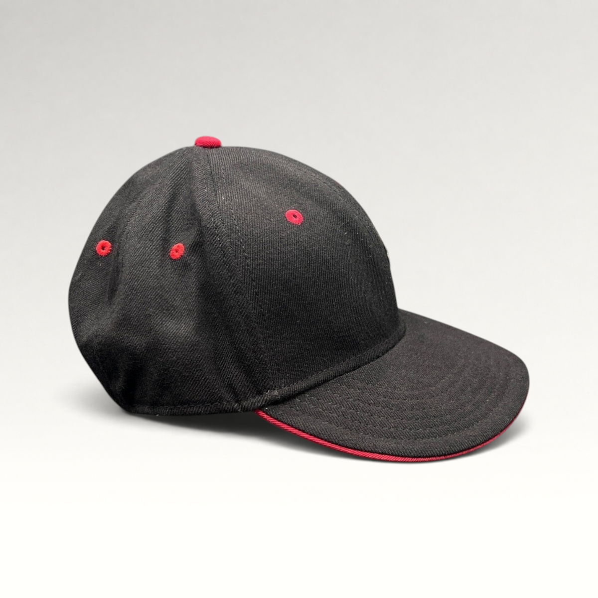 Raree Finds vintage Otto Flex black and red promotional baseball cap with structured crown and flat brim
