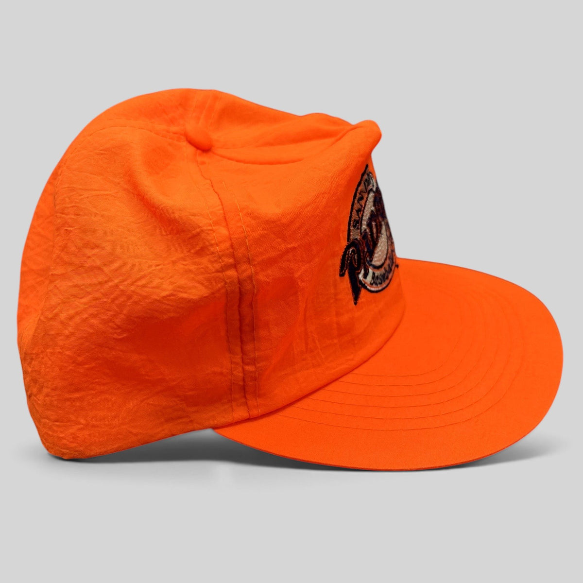 Raree Finds vintage San Diego Padres snapback hat in blaze orange nylon with embroidered baseball club logo