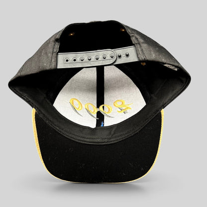 Raree Finds vintage Y2K Paris France snapback hat showing the interior black crown and adjustable plastic strap