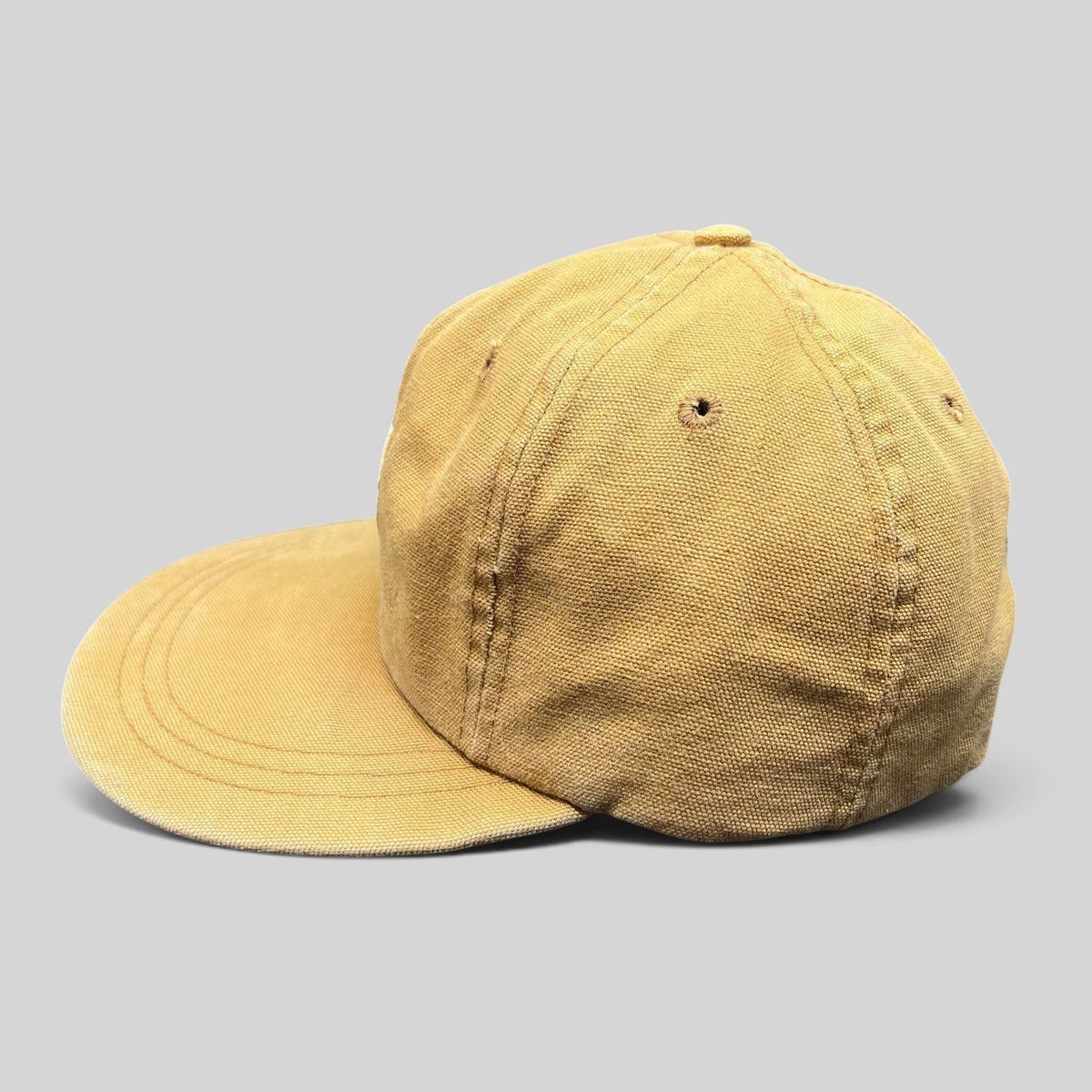 Raree Finds vintage Polo Ralph Lauren Sportsman tan cotton canvas fitted hat with unstructured crown and flat brim.