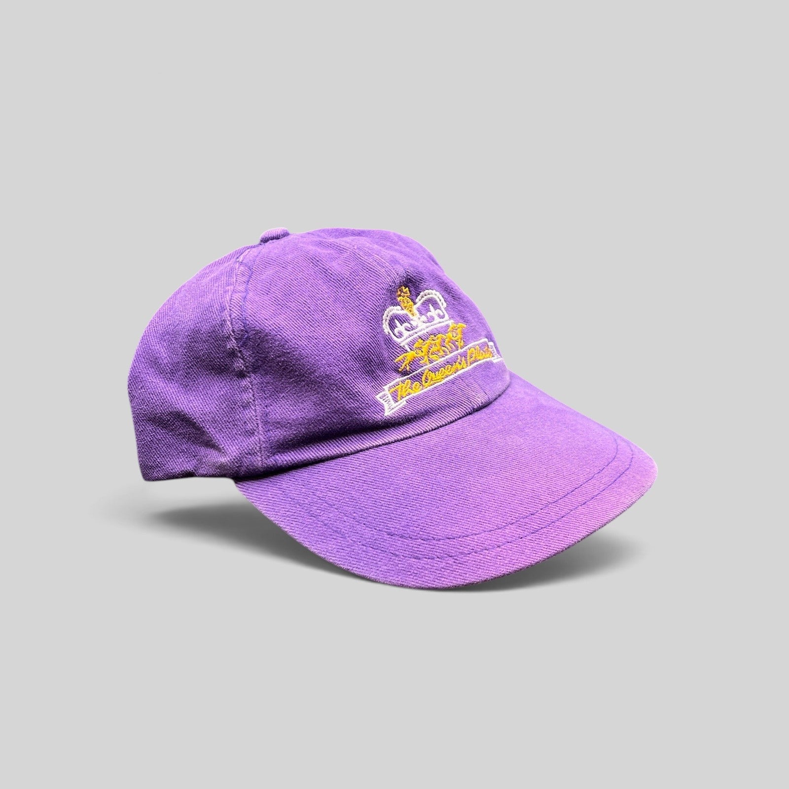 Raree Finds vintage purple cotton strapback hat featuring The Queen’s Plate embroidered crown and horse logo