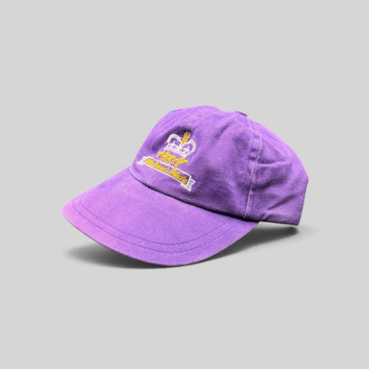 Raree Finds vintage purple cotton strapback hat with embroidered The Queen’s Plate crown and horse logo
