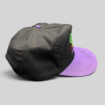 Raree Finds vintage 90s Quaker State Racing snapback hat in black with a purple brim and embroidered logo