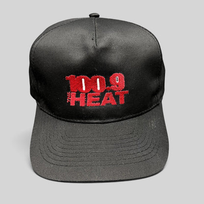 Raree Finds vintage 90s 100.9 The Heat radio station black snapback cap with bold red embroidered front logo