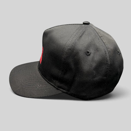 Raree Finds vintage 90s black Otto Cap snapback with red 100.9 The Heat radio station embroidery
