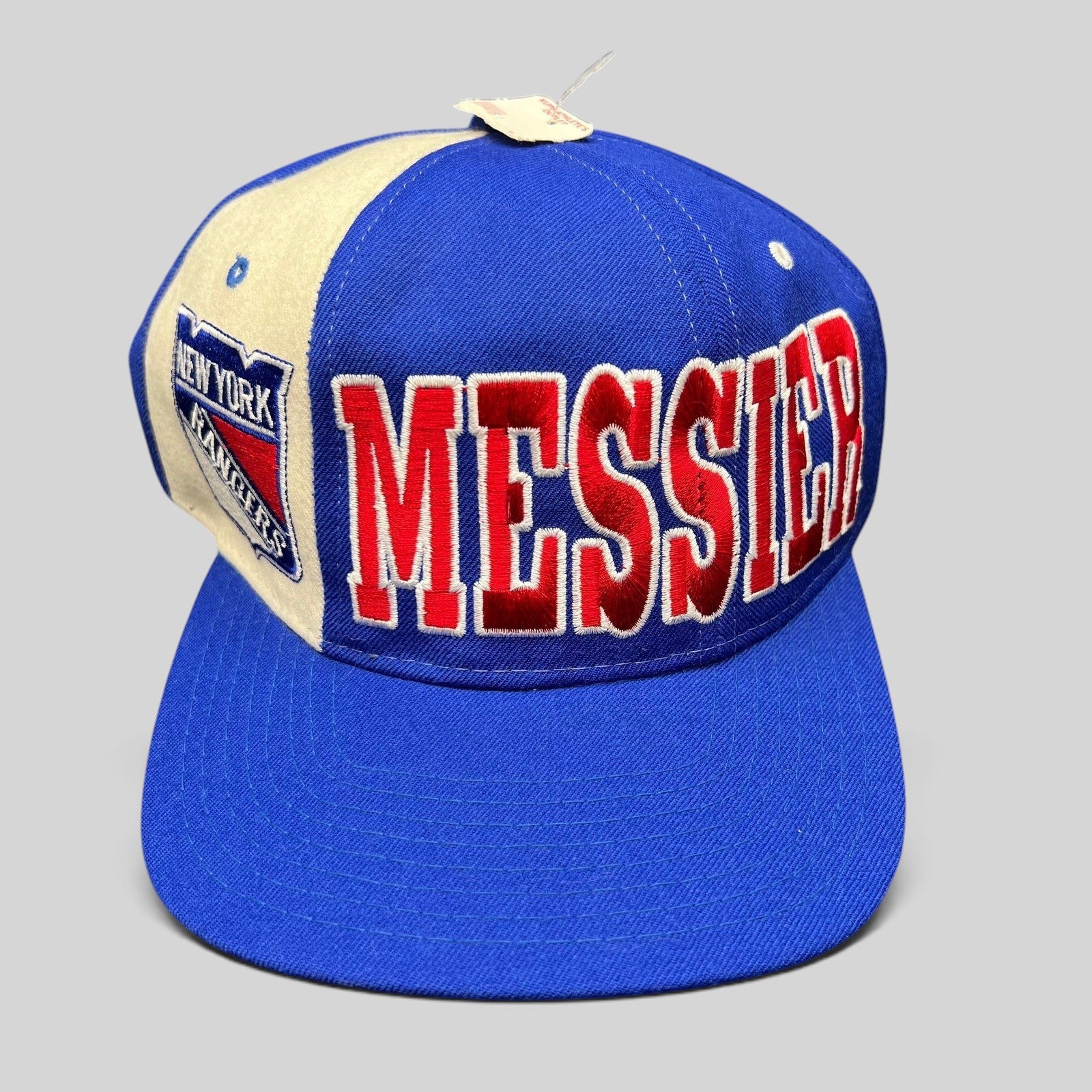 Raree Finds vintage New York Rangers Starter Tri-Power wool snapback hat with Messier embroidery and team shield logo.