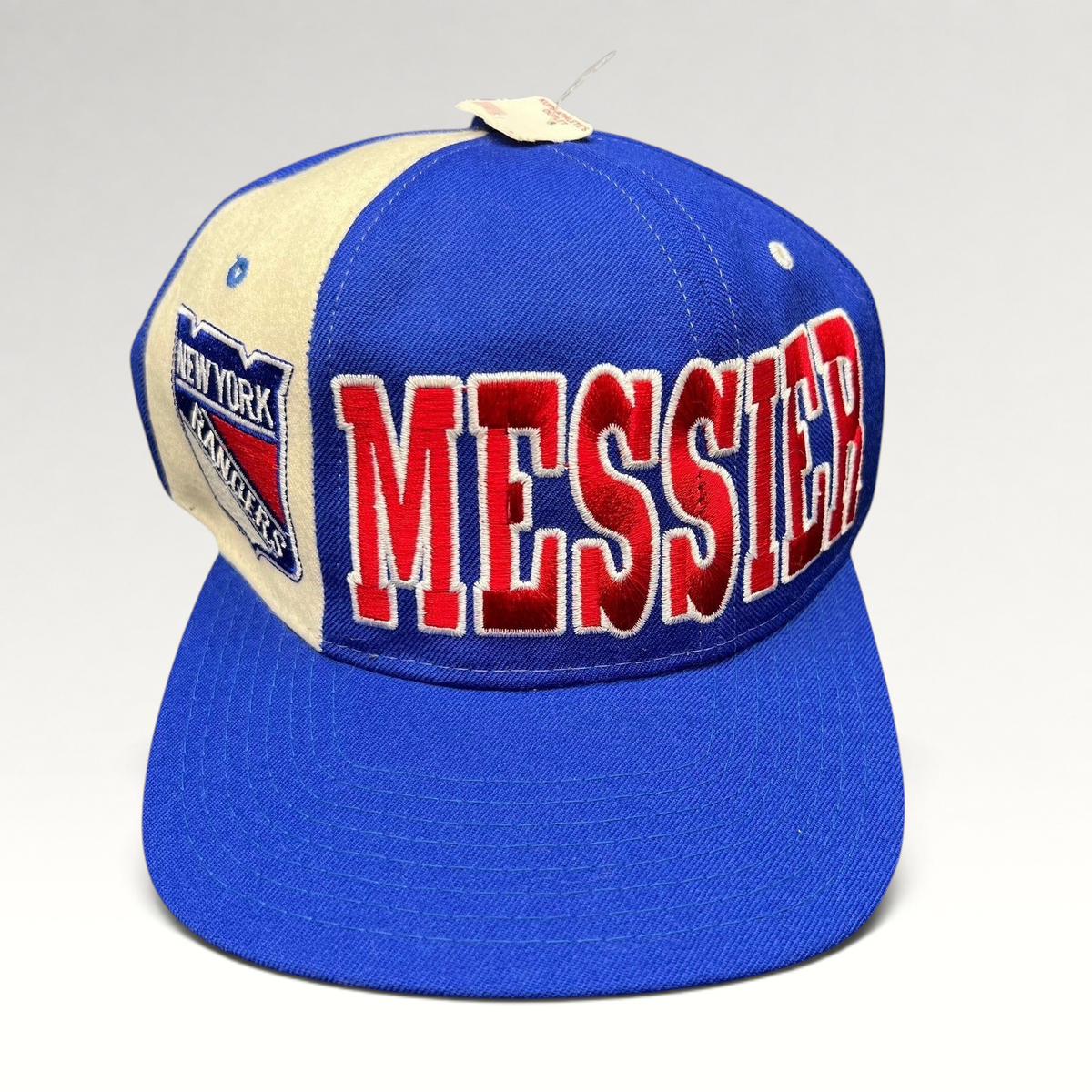 Raree Finds vintage New York Rangers Starter Tri-Power wool snapback hat with Messier embroidery and team shield logo.