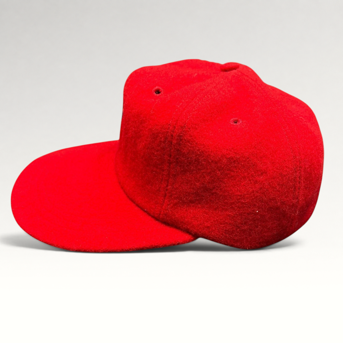 Raree Finds vintage red wool baseball cap with a structured felt finish and classic Polo Ralph Lauren design
