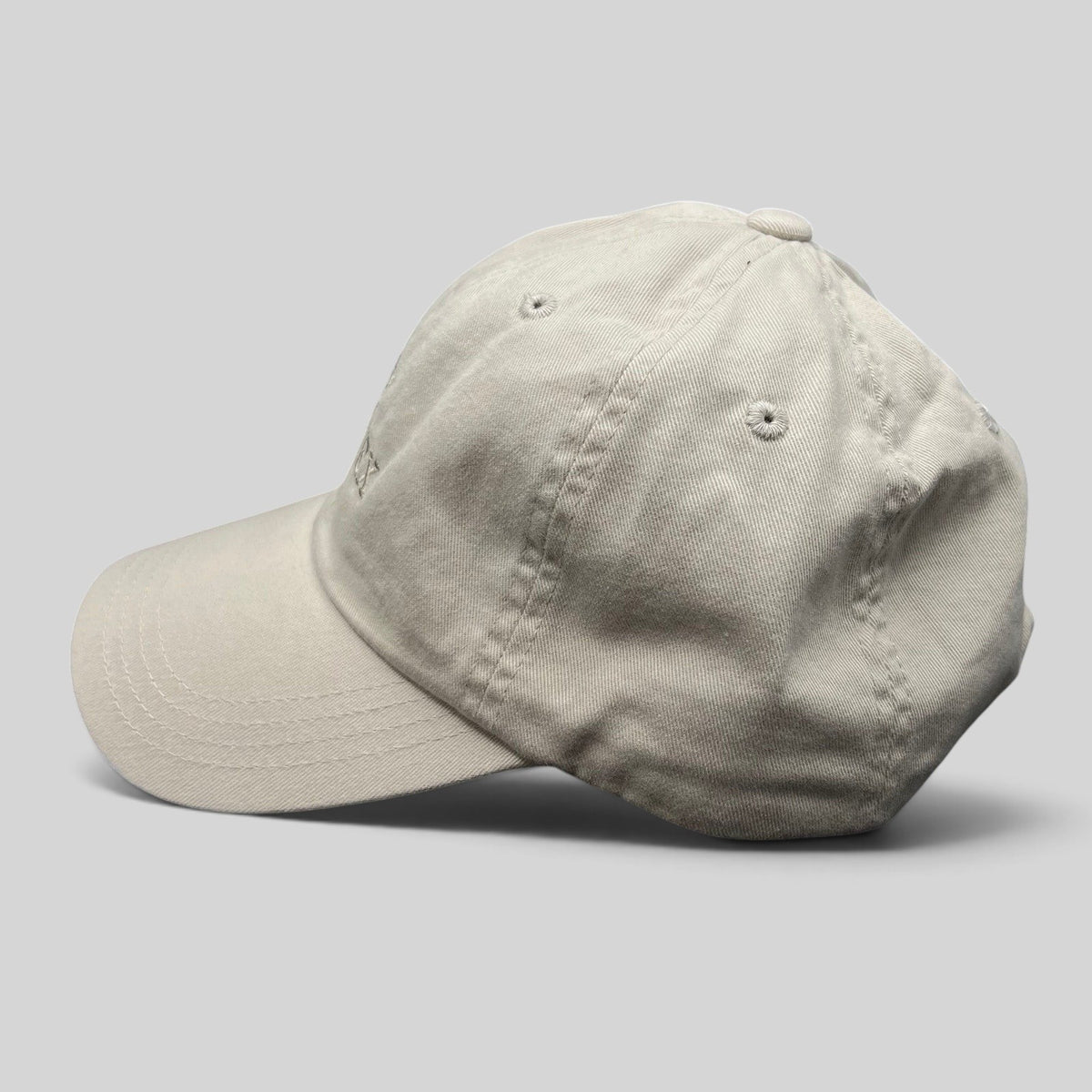 Raree Finds vintage khaki cotton Rolex strapback golf hat with tonal embroidery and metal buckle closure