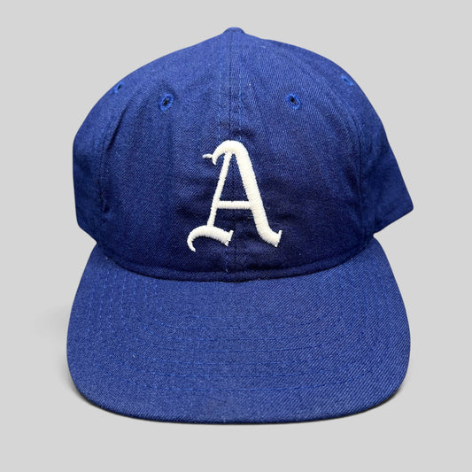 Raree Finds vintage Roman Pro Cooperstown Collection royal blue wool baseball cap with white embroidered A logo