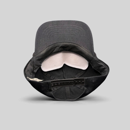 Raree Finds vintage Zkapz Jesse Ventura snapback hat showing the interior black cotton twill and adjustable closure