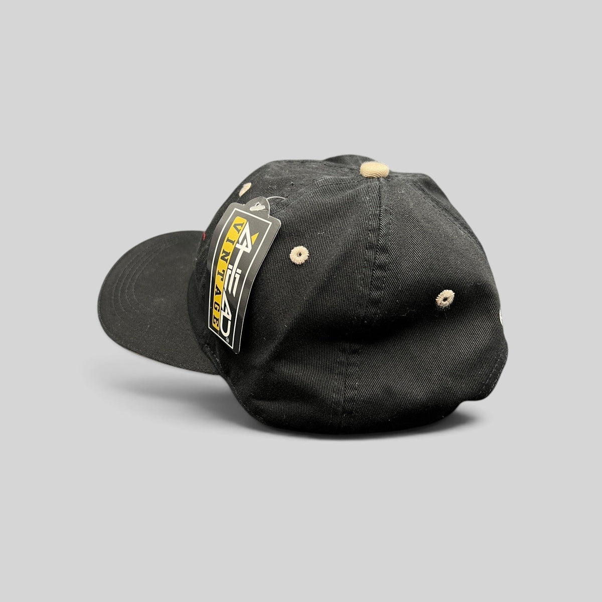 Raree Finds vintage Ahead Sony Open Hawaii black cotton golf cap with beige contrast eyelets and original retail tag