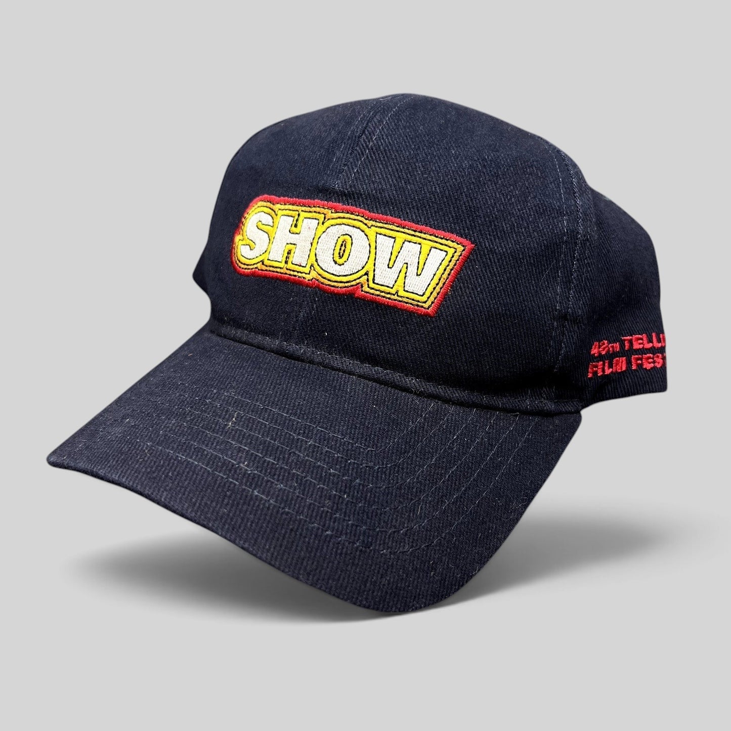 Raree Finds vintage navy blue Telluride Film Festival staff hat with embroidered SHOW logo on front