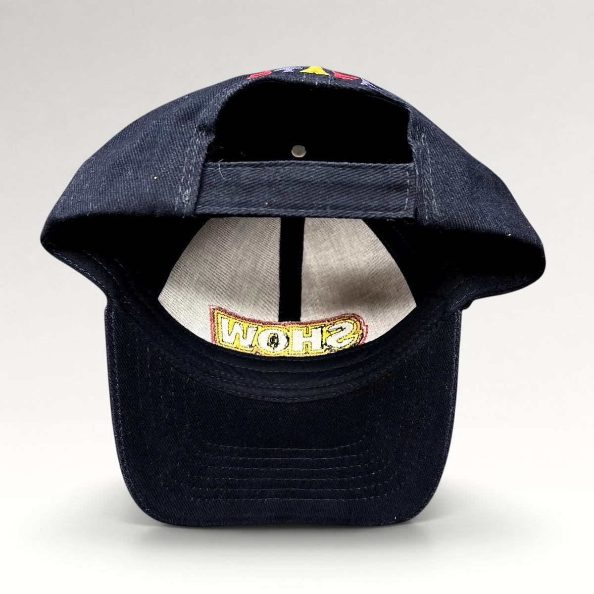 Raree Finds vintage navy blue Telluride Film Festival staff strapback hat with SHOW logo embroidery