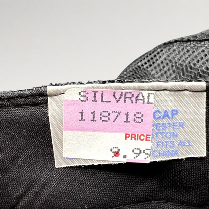 Raree Finds vintage Calistoga Wine trucker hat interior tag showing product details and price sticker