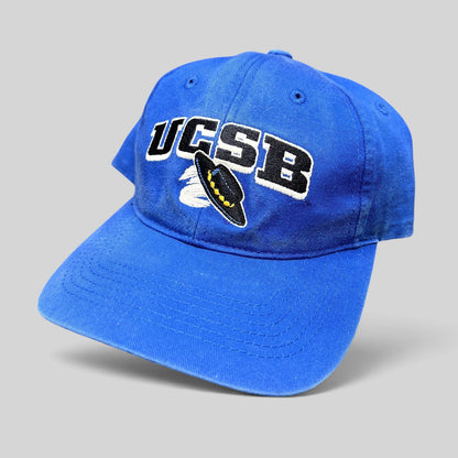 Raree Finds vintage royal blue UCSB Gauchos strapback hat with embroidered collegiate lettering and logo